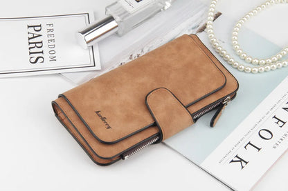 Nuovi portafogli da donna alla moda, lunghi, in PU di alta qualità, porta carte classico con cerniera per monete