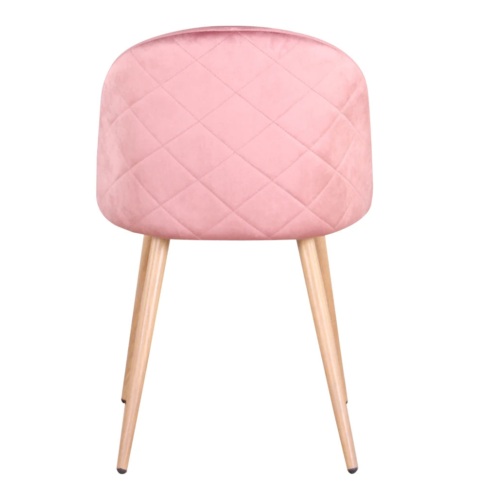 EGOONM Un set di 2 sedie da pranzo con morbidi velluto e piedini in metallo per cucina, sala da pranzo, soggiorno, lounge (rosa/verde/blu)