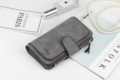 Nuovi portafogli da donna alla moda, lunghi, in PU di alta qualità, porta carte classico con cerniera per monete