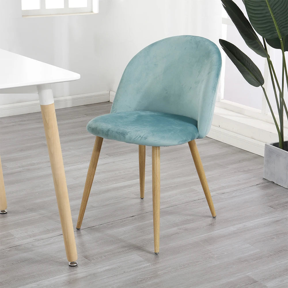 EGOONM Un set di 2 sedie da pranzo con morbidi velluto e piedini in metallo per cucina, sala da pranzo, soggiorno, lounge (rosa/verde/blu)