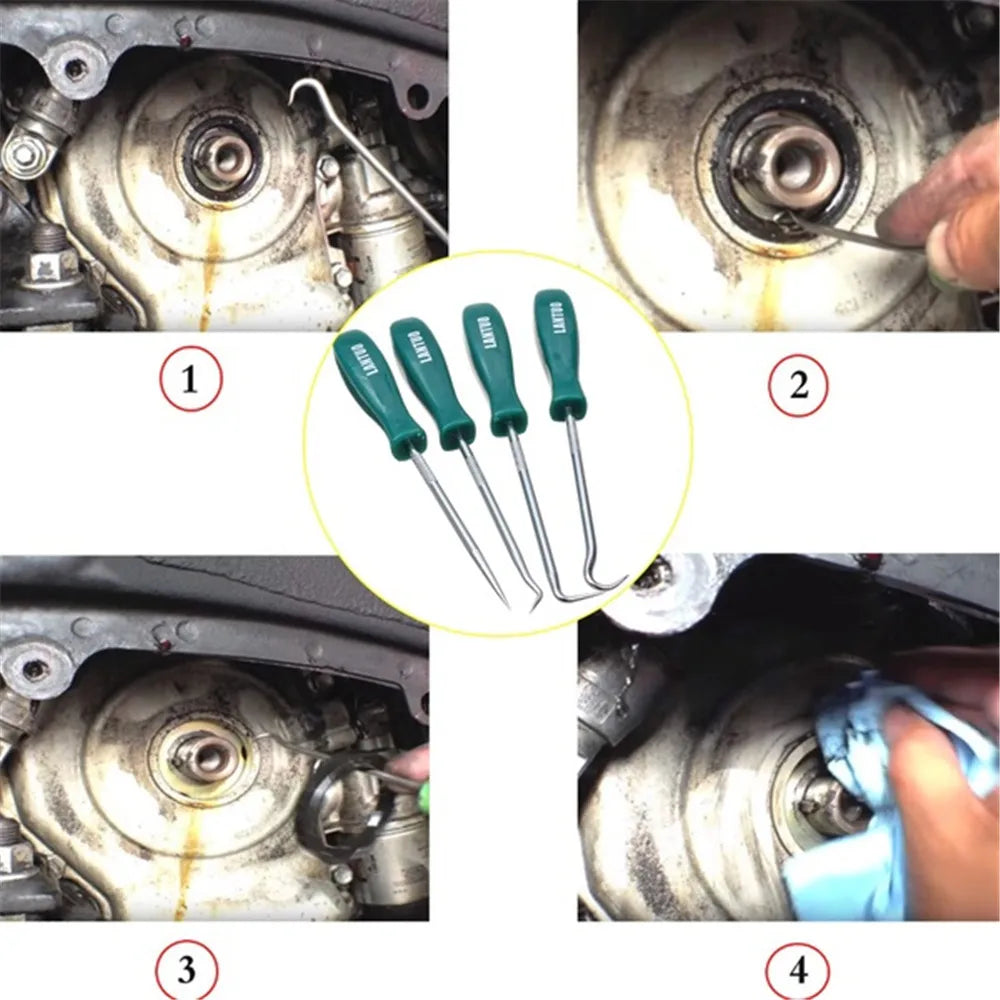 Set di attrezzi per auto, cacciaviti per paraolio, set di utensili meccanici per viti di tenuta e O-ring, estrattore per auto e officina, ganci di rimozione, strumenti da 135 mm