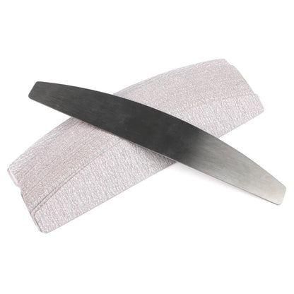 50 pz/100 pz grigio cuscinetti rimovibili con manico in metallo sostituzione carta vetrata lima per unghie 100/180 per Manicure calli Remover Buffer