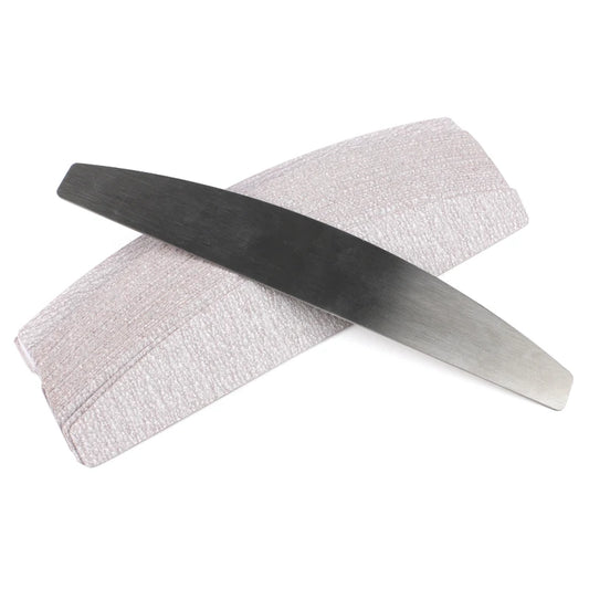 50 pz/100 pz grigio cuscinetti rimovibili con manico in metallo sostituzione carta vetrata lima per unghie 100/180 per Manicure calli Remover Buffer