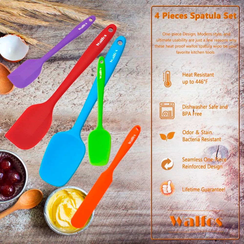 Walfos 5 Pz/set Spatola In Silicone Antiaderente Cottura Della Pasticceria Spatola In Silicone Resistente Al Calore Utensile Da Cucina Strumento di Cottura