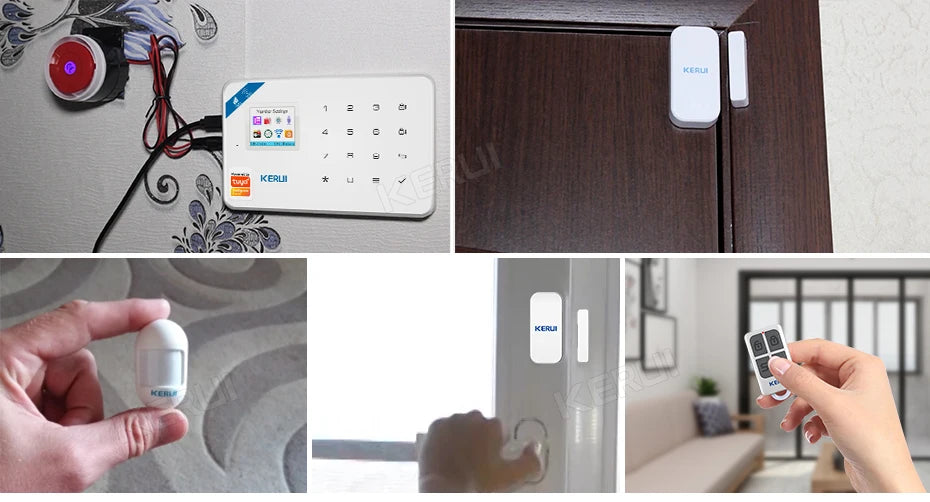 KERUI W184 Tuya Smart 4G Sistema di Allarme Wireless WIFI GSM Allarme Rilevatore di Movimento Sensore Porta Antifurto Supporto Alexa e Google