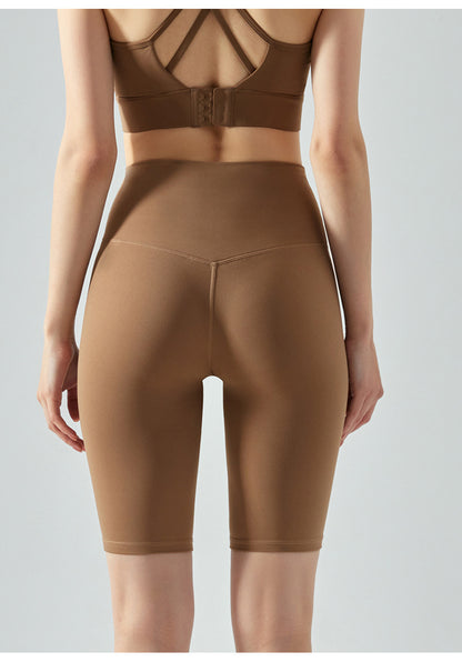Lulu Yoga Pants Women's Summer High Waist Naked Riding Pants Quick-drying Hip-lifting Fitness Pants Sports Pants Yoga Shorts