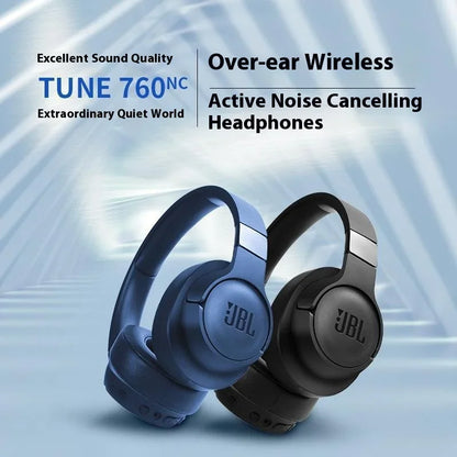 Cuffie wireless JBL Tune 760NC con tecnologia Bluetooth, cancellazione attiva del rumore, microfono integrato, ideali per il gaming.