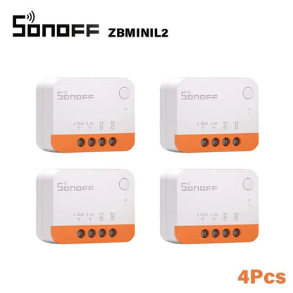Sonoff ZBMINI L2 Zigbee Smart Switch fai-da-te Nessun cavo neutro richiesto Controllo bidirezionale a 1 banda Alexa Google Home Controllo vocale