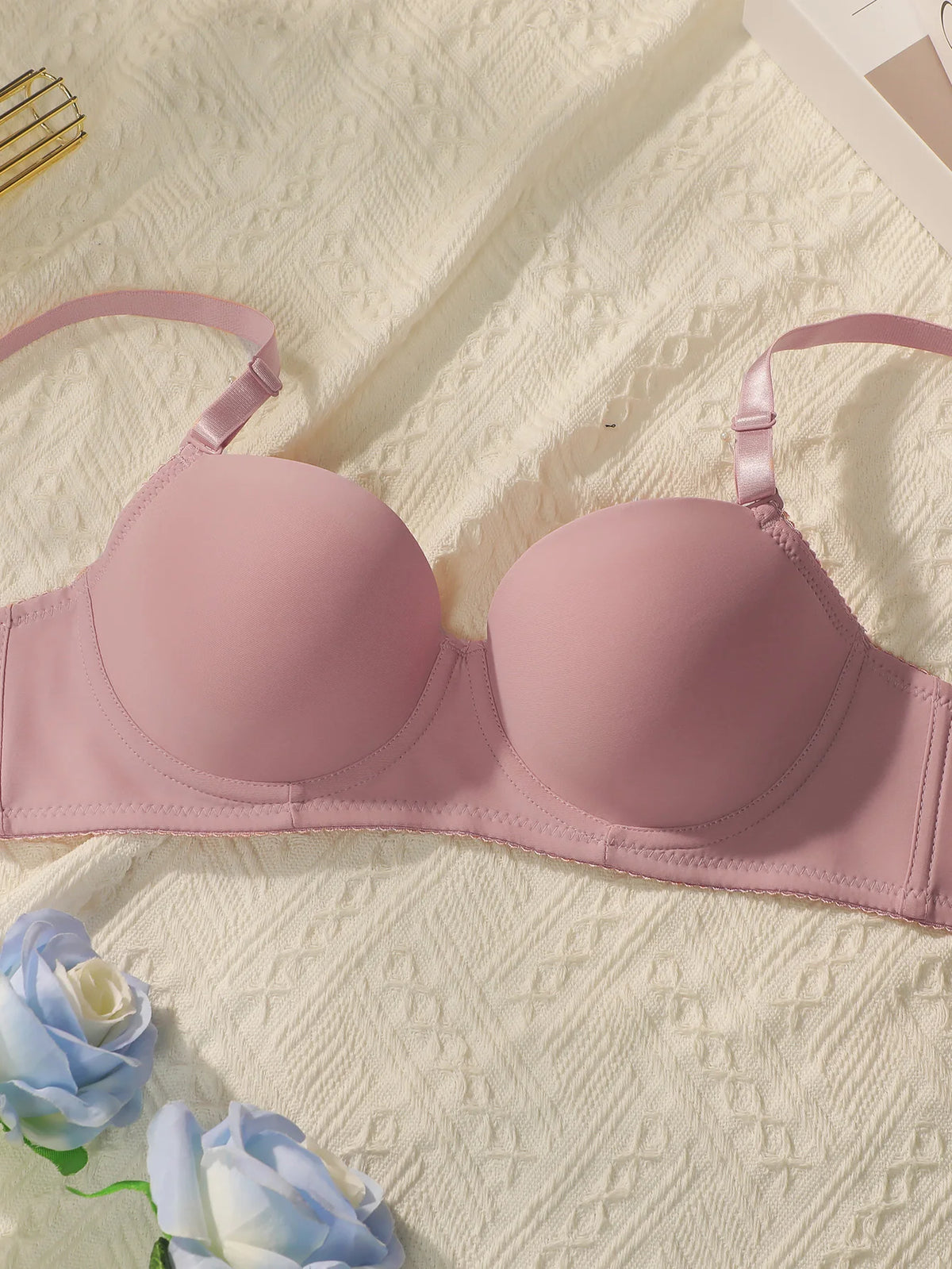 2 set Set di biancheria intima con ferretto solido Reggiseno push up da donna con anello in acciaio Moda donna intimo Mutandine Set di reggiseni per tutti i giorni J2611