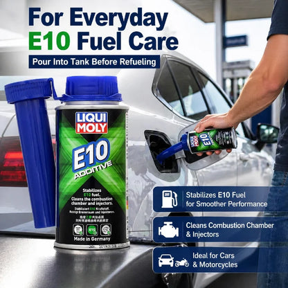 LIQUI MOLY E10 Additivo 21321 150ml Pulitore per Sistema di Alimentazione Benzina Cura degli Iniettori per Auto e Moto