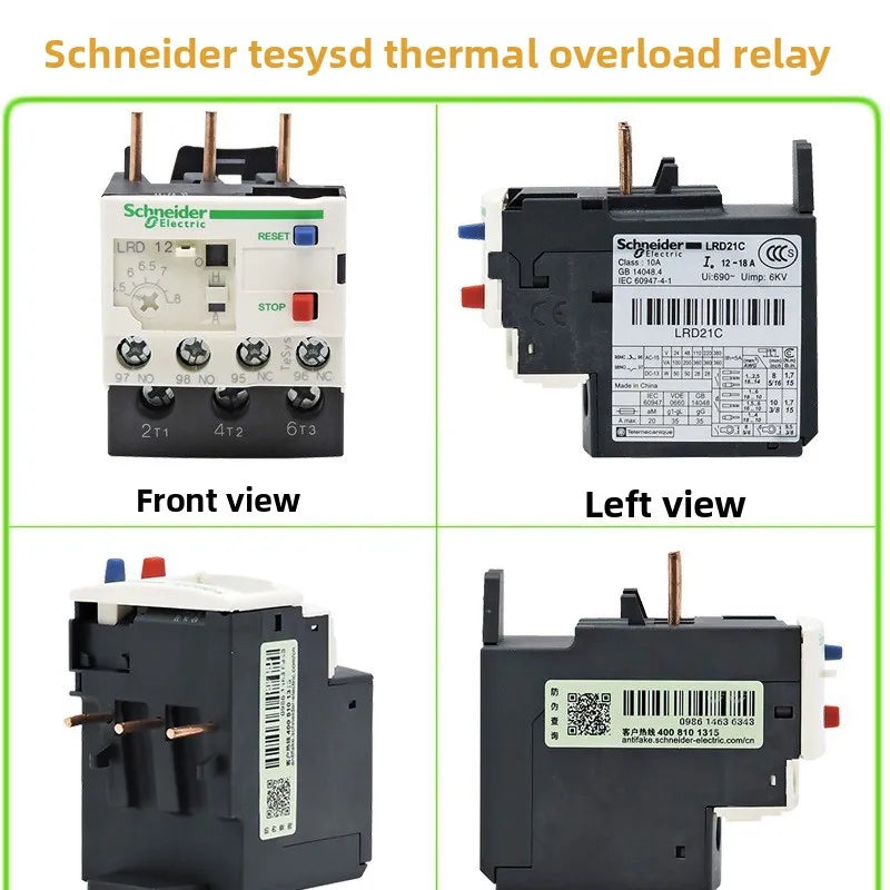 Relè di sovraccarico termico Schneider Electric LRD35C LRD12C LRD01C con protezione da sovraccarico da 0,1A a 38A per apparecchiature elettriche