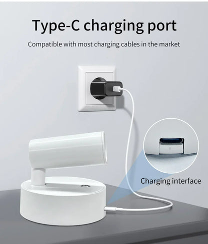 Faretto LED ricaricabile USB Lampada da parete magnetica senza fili Sensore tattile Dimmerabile Faretto per camera da letto per porta dell'armadio a 3 colori