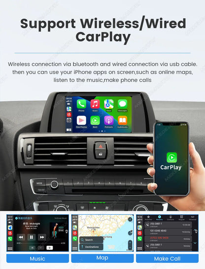 MEKEDE Modulo BOX DSP HiFi con mirroring, CarPlay wireless, Android Auto, AirPlay, Autolink per BMW F20 F21 F30 F31 F34 F07 F10 F11 F01 F2 F25 E60 E61 E81 E82 E84 E87 E88 E89 E90 E91 E92 E93 E70 E71 Sistema CIC