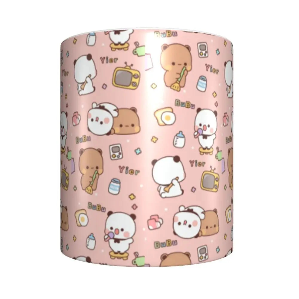 Tazze personalizzate per coppia Bubu Dudu Panda e Brownie Bear Tazza da caffè per tè al latte in ceramica fai-da-te