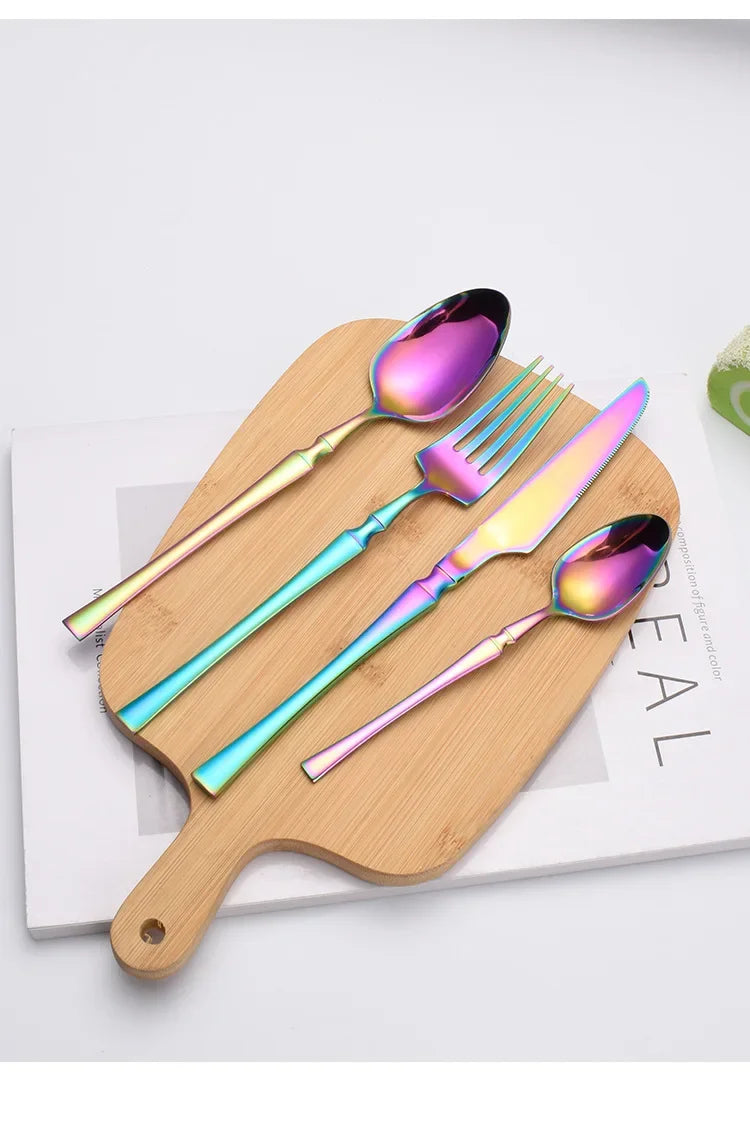 Set di posate in acciaio inossidabile da 30/40/60 pezzi, coltello, forchetta, cucchiaio da caffè, stoviglie, lavabili in lavastoviglie