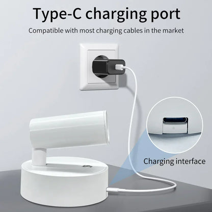 Faretto LED ricaricabile USB Lampada da parete magnetica senza fili Sensore tattile Dimmerabile Faretto per camera da letto per porta dell'armadio a 3 colori
