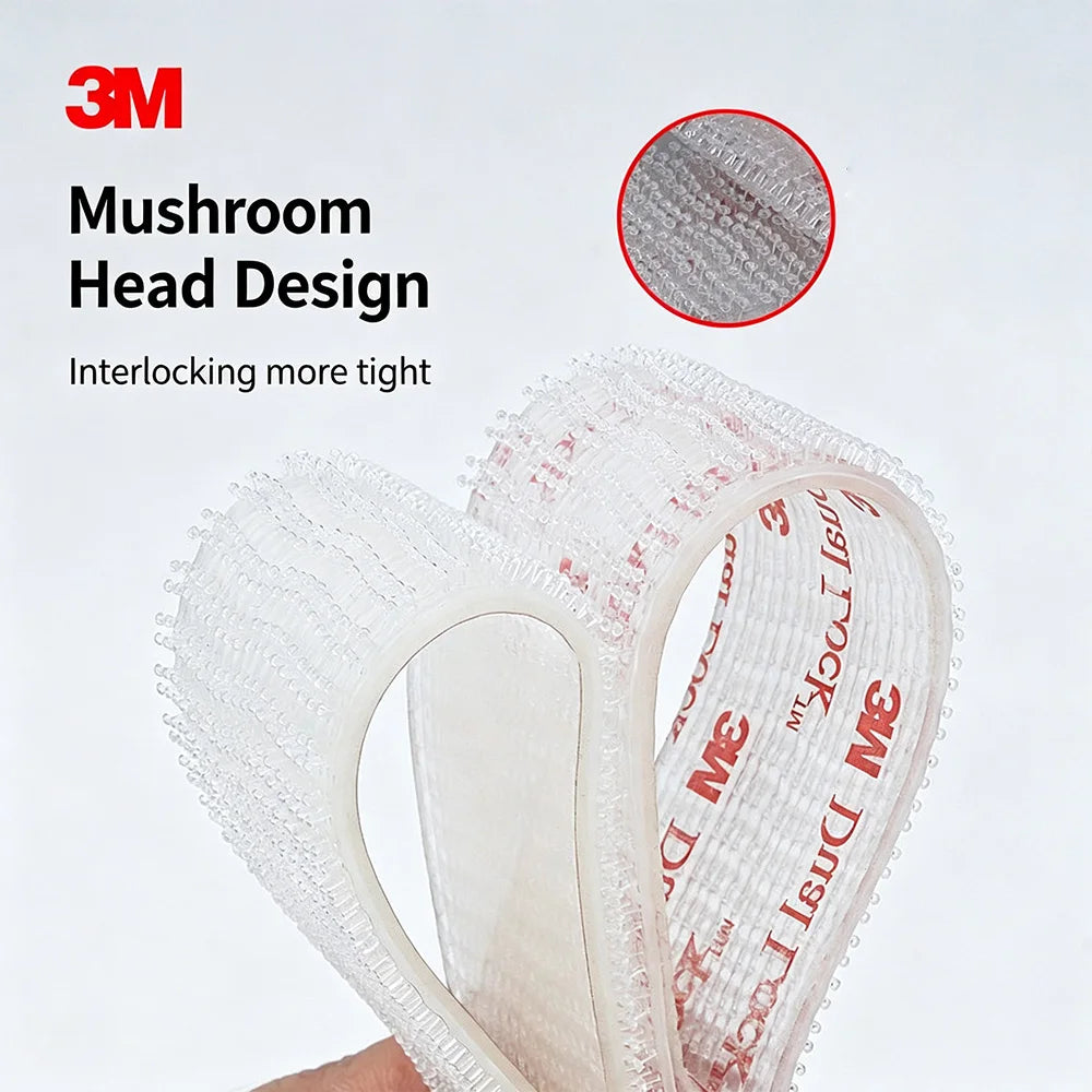 Nastri 3M Sj3560 con Fibbia a Testa di Fungo e Doppia Chiusura, Chiusura a Strappo Trasparente Multifunzionale, Forte Adesione, Senza Cuciture 5/10 Pezzi