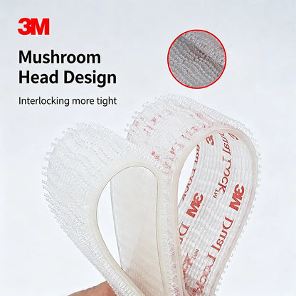 Nastri 3M Sj3560 con Fibbia a Testa di Fungo e Doppia Chiusura, Chiusura a Strappo Trasparente Multifunzionale, Forte Adesione, Senza Cuciture 5/10 Pezzi