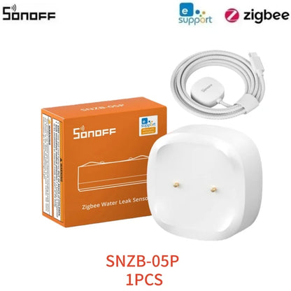 SONOFF SNZB-05P Sensore di perdite d'acqua Zigbee Sonoff, Rilevatore d'acqua con avvisi in tempo reale, Notifiche multiple, Supporto esteso