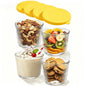 Set di 4/6 Piccole Ciotole in Vetro con Coperchio, Contenitori Impilabili in Vetro Trasparente a Righe per Dessert, Budini, Salse, Salse Piccanti, Noci, Avena, Caramelle, Dolciumi