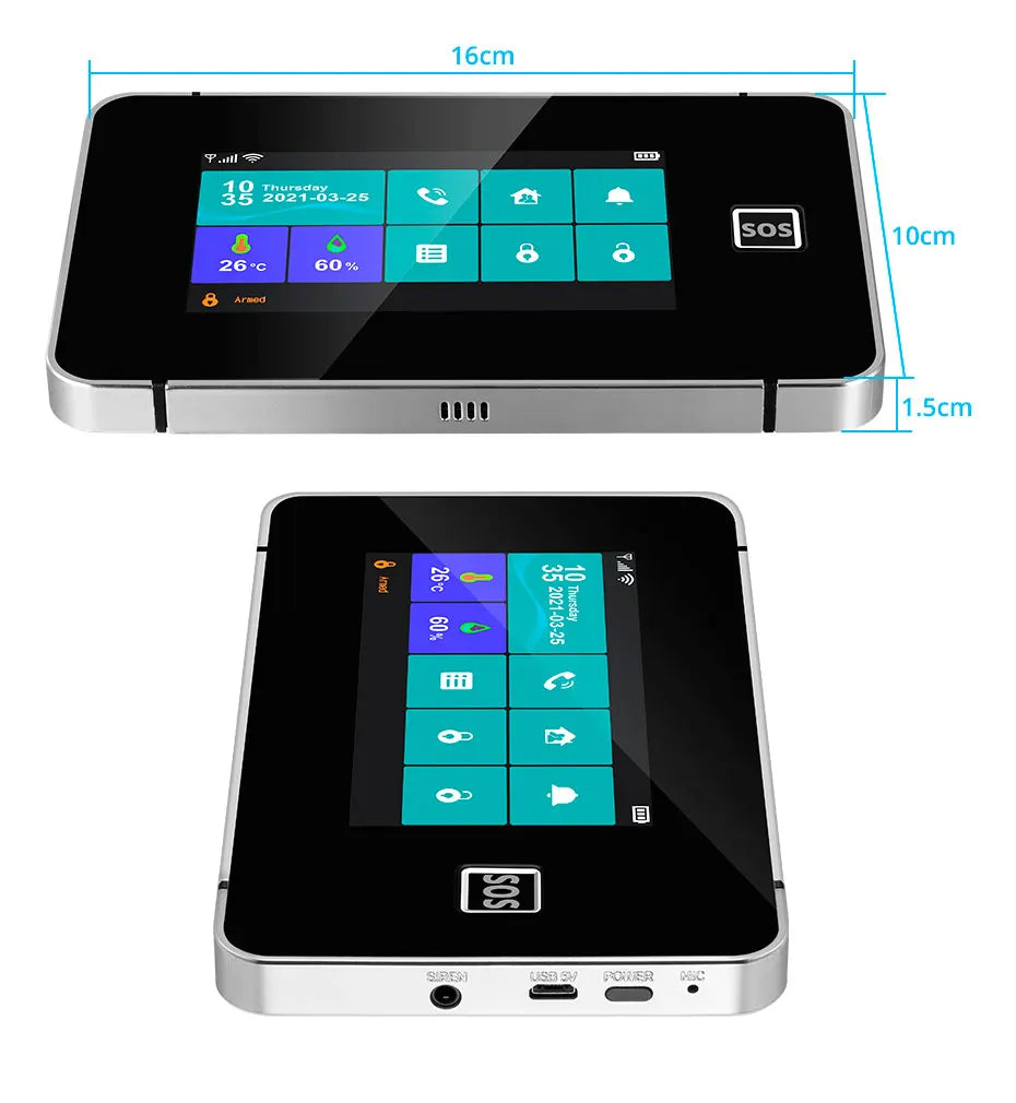 KERUI 2G WIFI GSM Sistema di Allarme Domestico Set Touch Screen da 4.3 pollici Sistema di Allarme di Sicurezza Tuya Smart App Alexa per la Casa Antifurto