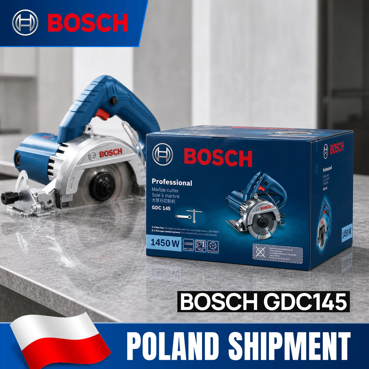 Smerigliatrice Angolare Industriale BOSCH GDC145 1450W, Disco da 115mm Profondità 35mm, Bassa Vibrazione Alta Precisione, Utensile Multiuso per Scanalatura e Sagomatura su Pietra/Piastrelle/Calcestruzzo