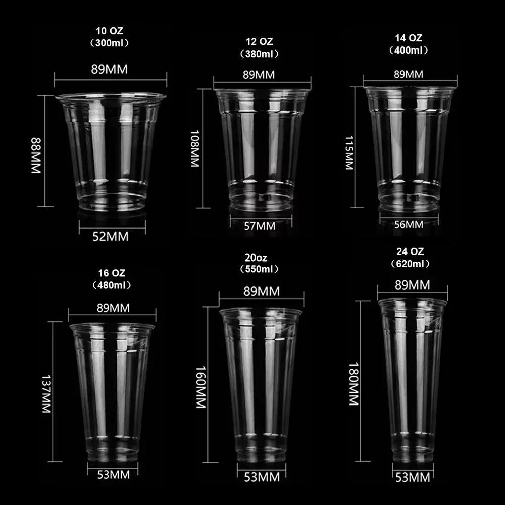 400ml 100% biodegradabile riciclabile trasparente usa e getta per bevande in plastica Pla tè al latte caffè tazza di liquido con cannuccia