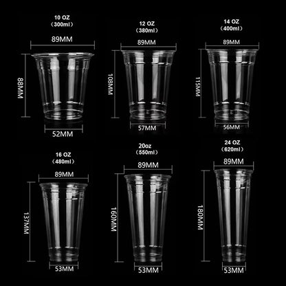 400ml 100% biodegradabile riciclabile trasparente usa e getta per bevande in plastica Pla tè al latte caffè tazza di liquido con cannuccia