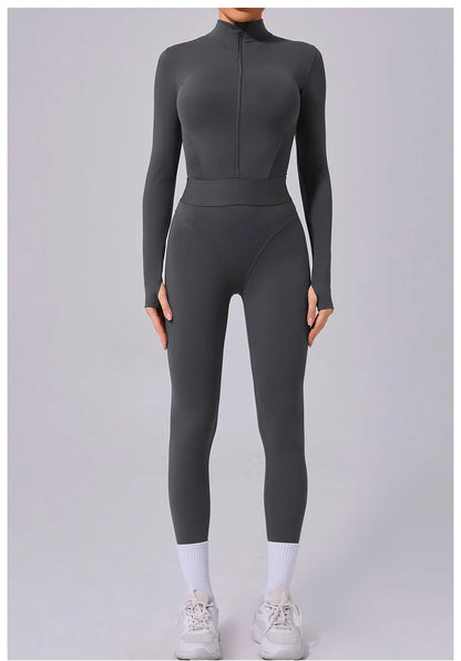 Tuta da donna Set da yoga Tuta intera Pagliaccetti femminili Abbigliamento da yoga ad asciugatura rapida Tute da allenamento Tuta sportiva a maniche lunghe