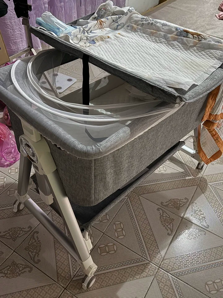 Culla per bambini, giunzione portatile, culla per lettino, culla da comodino per bambino, culla da comodino 3 in 1 con ruote