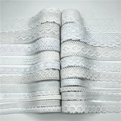 10mm-50mm 2 metri di nastro di pizzo di cotone 100% bianco per abbigliamento tessuto da cucito rifiniture in cotone all'uncinetto nastro di pizzo accessori fatti a mano