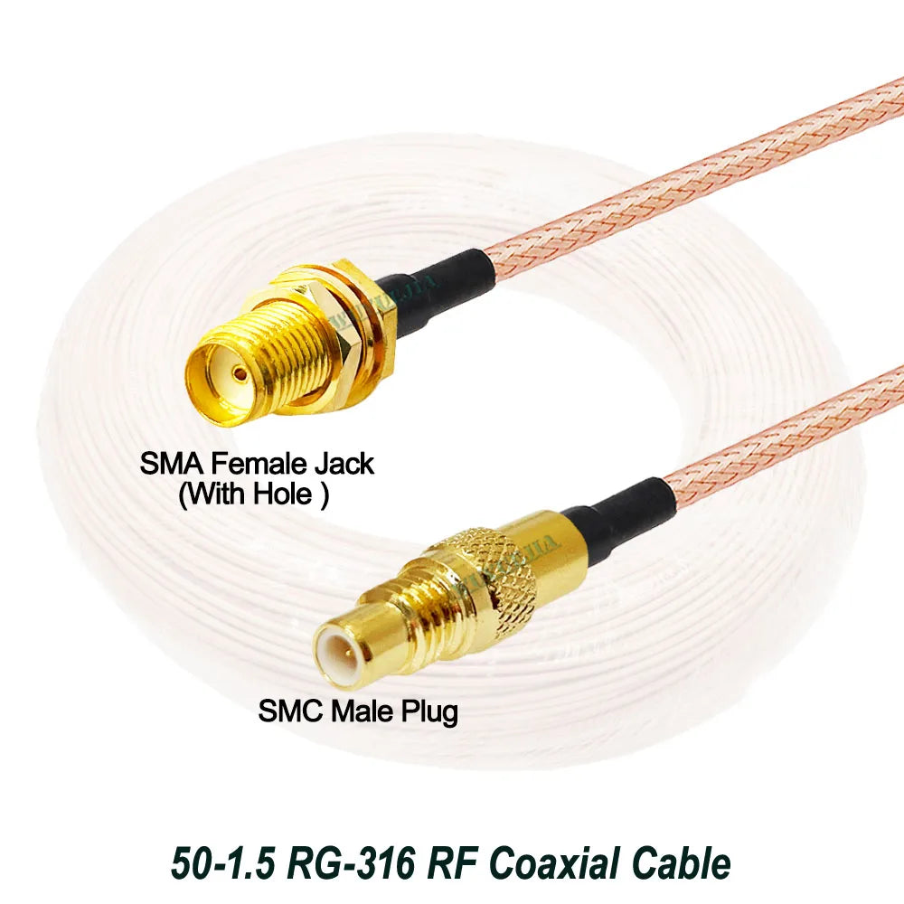Linea di collegamento SMA a SMC Interfaccia RF SMC Spina maschio SMA a prolunga jack femmina SMC Cavo coassiale adattatore RF 50-1,5 RG-316