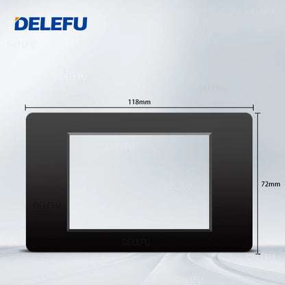 DELEFU Presa Italiana Fai-da-te con USB Tipo C, Interruttore Campanello, 45A 20A, per Tende, Telefono, CAT5, TV, HDMI, SAT, Nera