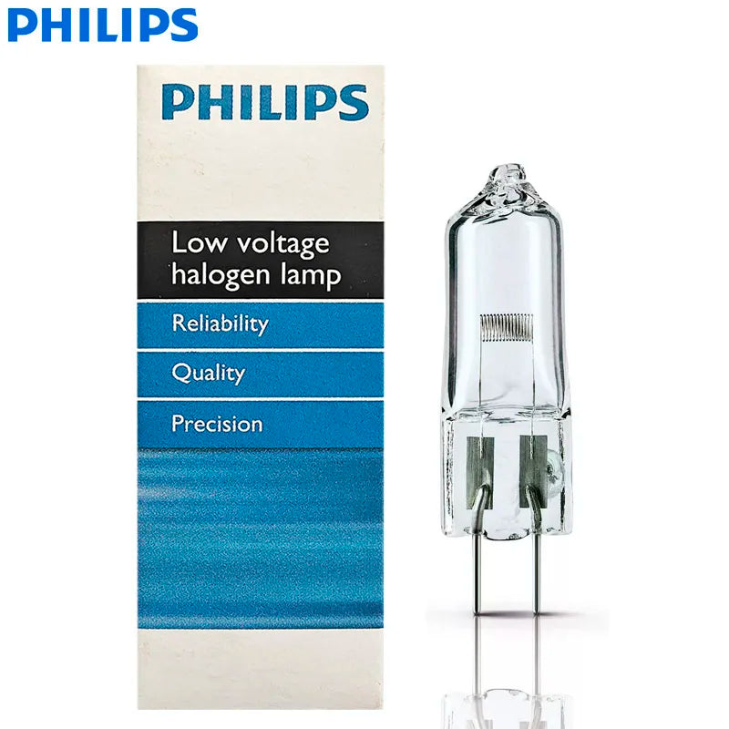 Lampada Alogena Philips 7158XHP 150W G6.35 24V Senza Riflettore, Luce Senza Ombra per Microscopi, Lampadina FCS per Proiezioni