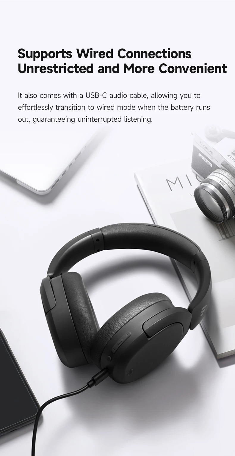 Cuffie Wireless Over-Ear EDIFIER W830NB - ANC -45dB, Hi-Res LDAC, Bluetooth 5.4, 94 Ore di Riproduzione, Ricarica Rapida, Pieghevoli, Chiamate Multipoint AI, App ConneX