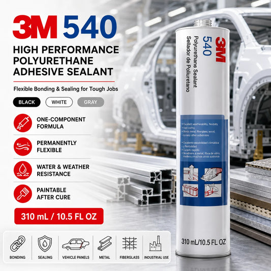 Sigillante Adesivo Poliuretanico Professionale 3M 540 per Pannelli Metallici Automobilistici e Giunti di Costruzione per Meccanici e Appaltatori