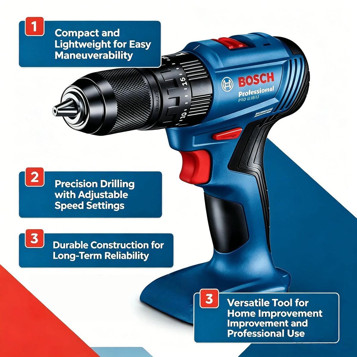 Bosch GSB 185-LI Trapano a Percussione Senza Spazzole 18V 1900RPM Cacciavite Elettrico Multifunzione Utensili Elettrici (Senza Batteria)