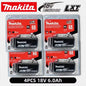 Batteria per utensili Makita 18V 100% originale, 6.0Ah, potenza stabile, per utensili elettrici della serie Makita 18V LXT, sostituisce la batteria originale.
