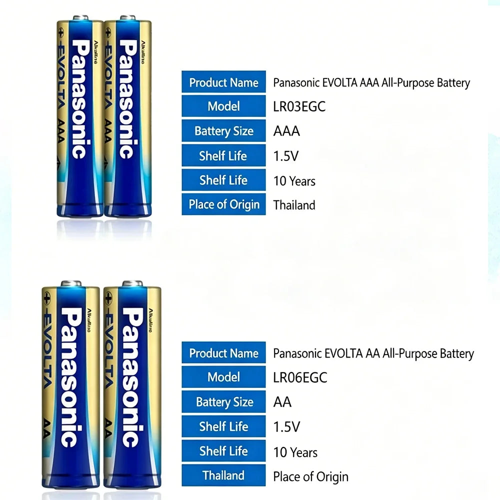 Batterie alcaline Panasonic 1,5 V AA AAA per serrature intelligenti, LR6 LR03, da 4 a 40 pezzi, durata 10 anni, antigoccia, alta durata