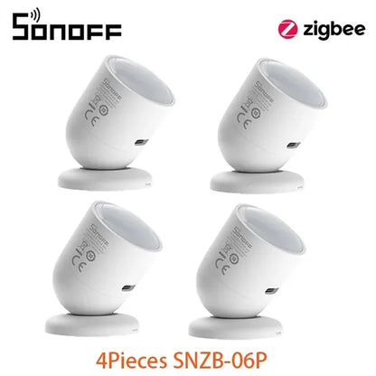 SONOFF SNZB 06P Zigbee Sensore di presenza umana Rilevatore di SNZB-06P Rilevamento della luce di movimento Automazione domestica intelligente Funziona con Alexa Google
