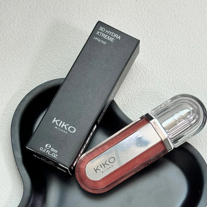 Rossetto KIKO Double Touch, gloss labbra 3D Hydra, resistente all'acqua, non trasferibile, tinta labbra non appiccicosa, effetto vetro, volumizzante, idratante, trucco per labbra