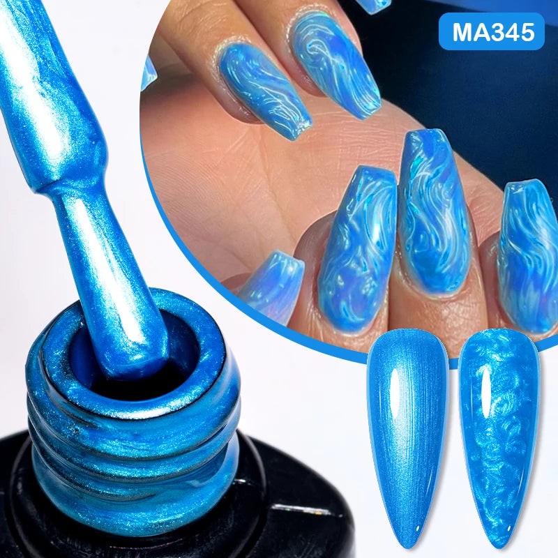 MEET ACROSS 7ml Gelatina Nuda Shimmer Base in gomma Gel Glitter Rosa Viola UV/LED Nail Art Vernis Gel Smalto per manicure Unghie FAI DA TE
