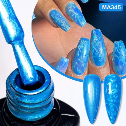 MEET ACROSS 7ml Gelatina Nuda Shimmer Base in gomma Gel Glitter Rosa Viola UV/LED Nail Art Vernis Gel Smalto per manicure Unghie FAI DA TE