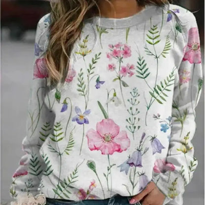 Autunno Paesaggio 3D Stampa Felpe Maniche Raglan da Donna Eleganti Felpe Casual Y2k Pullover Harajuku Magliette E Camicette Abbigliamento Femminile