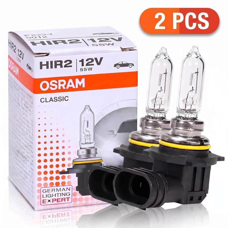 OSRAM HIR2 PX22d 9012 CLASSIC Lampadina Alogena per Fari 12V 55W 3200K Linea Originale per Auto, Luce Standard con Fascio Alto/Basso