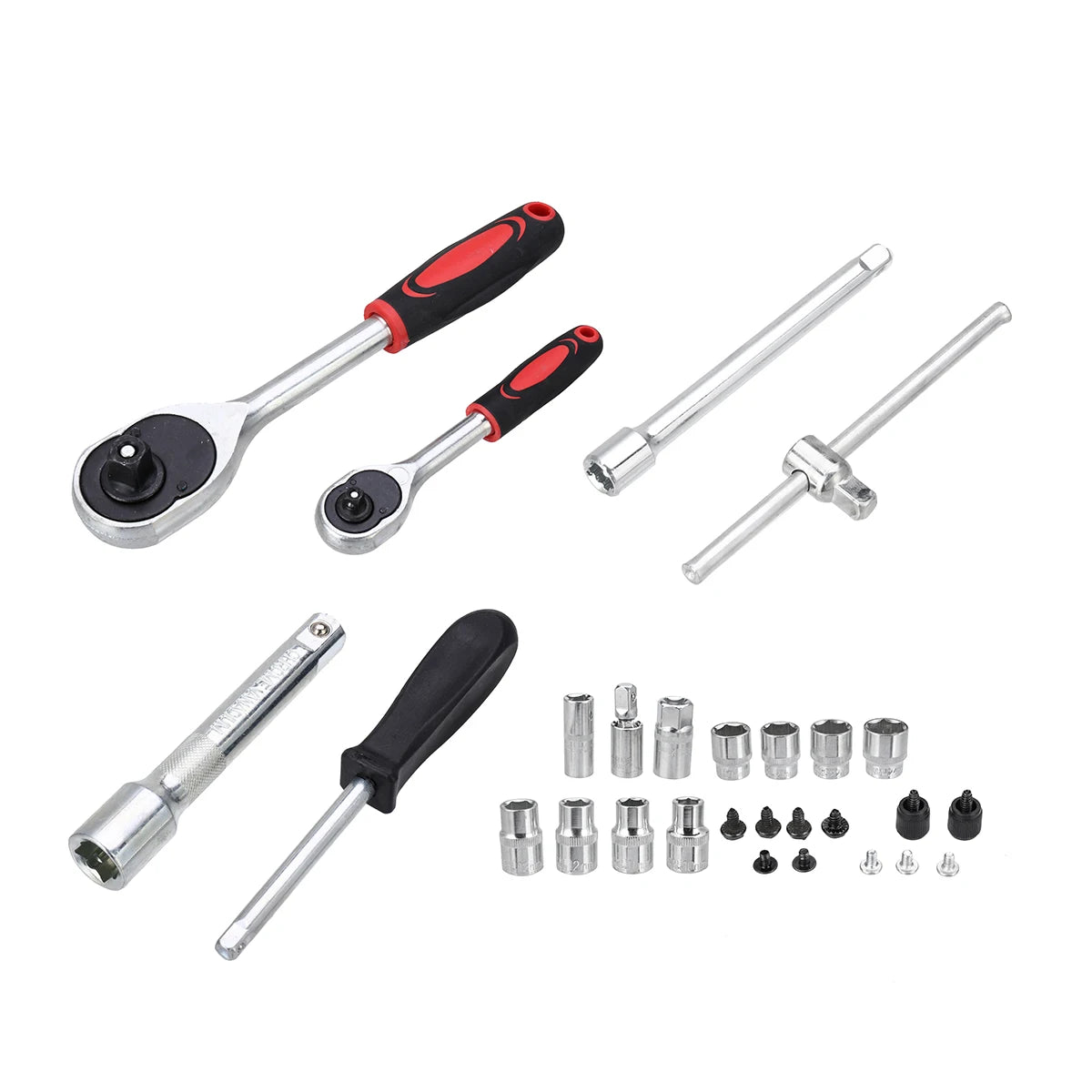 Set di chiavi a cricchetto da 108 pezzi, kit combinato di chiavi dinamometriche per riparazione auto, con attacco da 1/4" e 1/2", cacciaviti e punte, utensili manuali