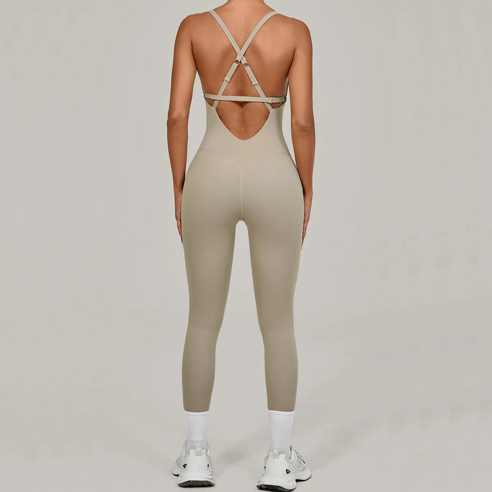 Regolabile Indietro Fitnes Donna Body Corsetto Yoga Set Push Up Palestra Tuta intera Tuta da allenamento Abbigliamento attivo femminile XP274