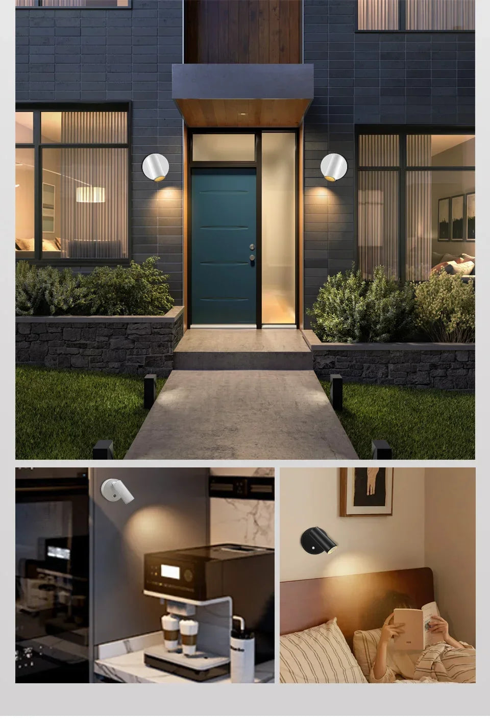 Faretto LED ricaricabile USB Lampada da parete magnetica senza fili Sensore tattile Dimmerabile Faretto per camera da letto per porta dell'armadio a 3 colori