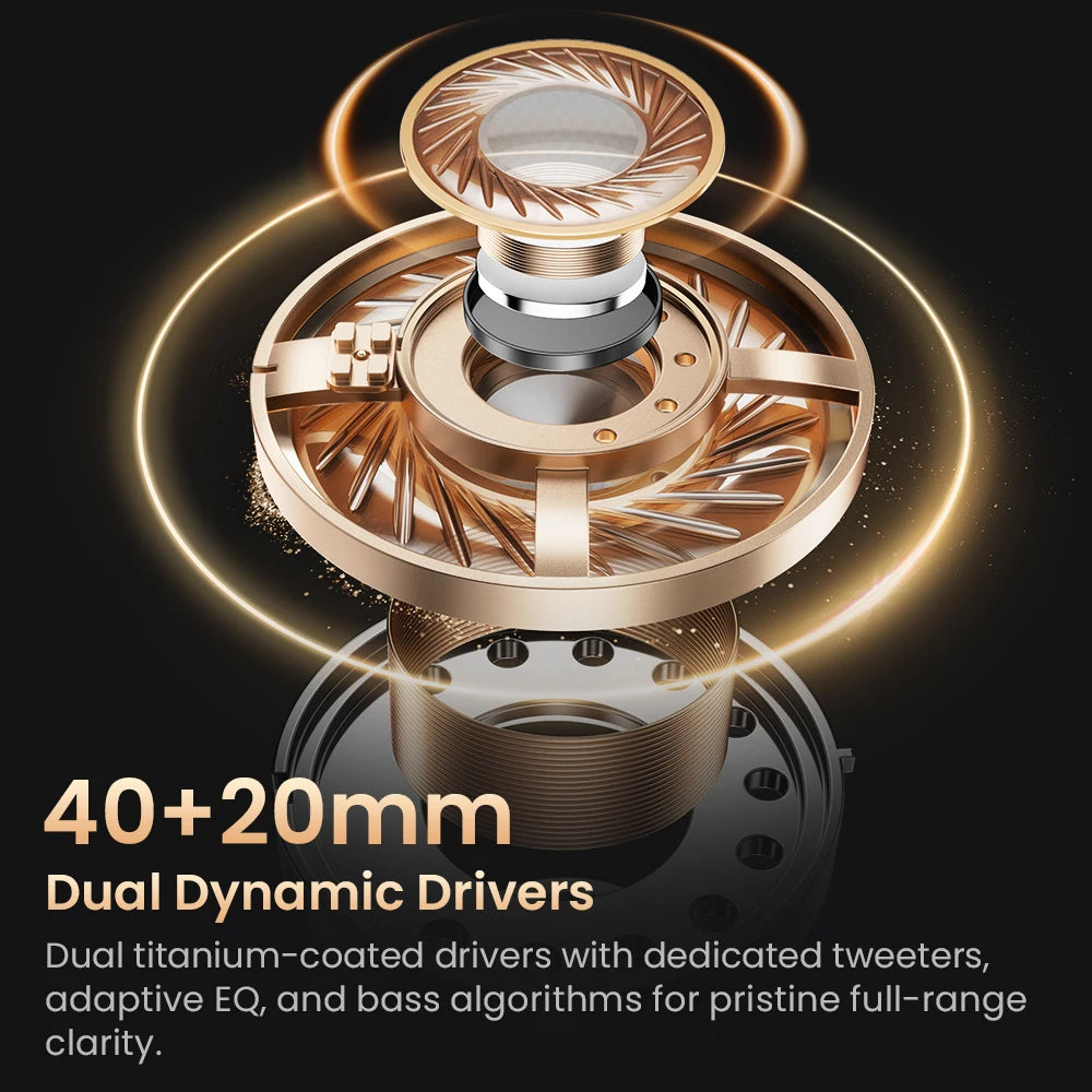 HAYLOU S40 ANC Cuffie wireless Bluetooth 6.0 Audio ad alta risoluzione Cuffie over Ear Auricolari ibridi con cancellazione attiva del rumore da 50 dB