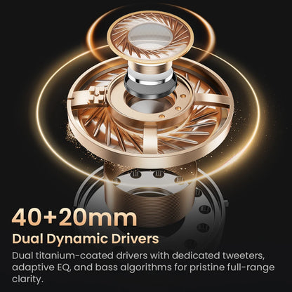 HAYLOU S40 ANC Cuffie wireless Bluetooth 6.0 Audio ad alta risoluzione Cuffie over Ear Auricolari ibridi con cancellazione attiva del rumore da 50 dB
